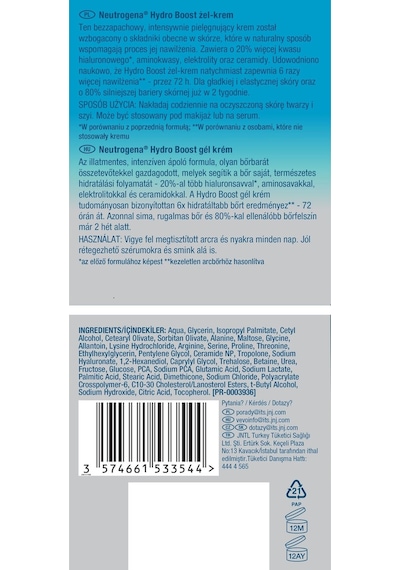 Neutrogena Hydro Boost Gel Cream 50 ml+Jel Vücut Losyonu 400 ml