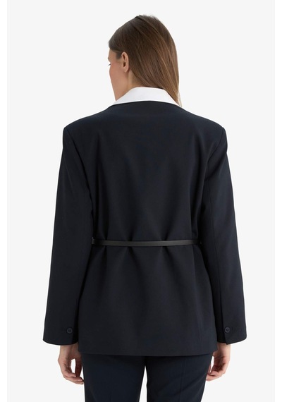 Defacto Regular Fit Ceket Yaka Blazer Ceket F6104ax25aunv243 Lacivert