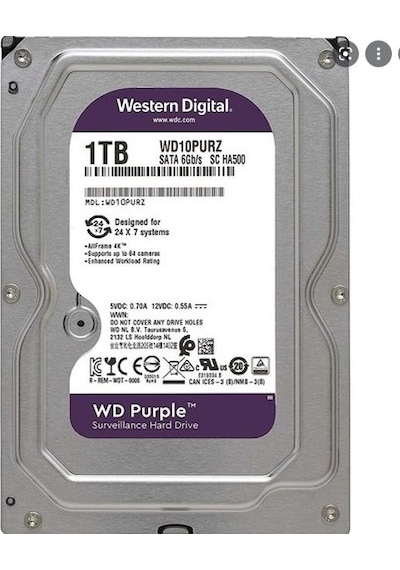 Wd Güvenlik WD10PURZ 1 TB 5400 RPM 64 MB 3,5" Sata 3 Hard Disk