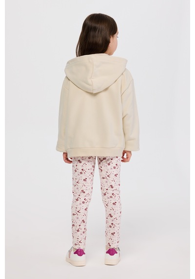 Panço Kız Çocuk Fermuarlı Sweatshirt Bej