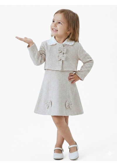 Xo Kids Fiyonklu Bebe Yakalı Tüvit Kız Çocuk 3lü Bej Elbise Takımı 3-7 Yaş 4410 Bej Xo Kids Fiyonklu Bebe Yakalı Tüvit Kız Çocuk 3lü Bej Elbise Takımı 3-7 Yaş 4410 Bej
