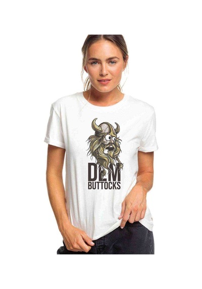 Dem Buttocks Baskılı Beyaz Kadın Tshirt (534306004)