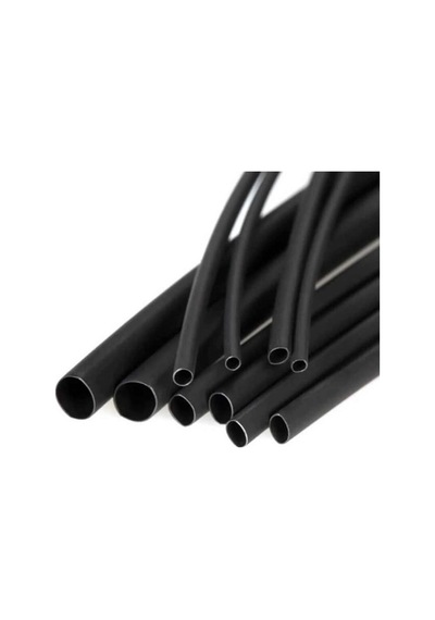 7mm Isı İle Daralan Siyah Makaron 5 Metre, Daralma Oranı 2/1, Çalışma -55/+125 Derece
