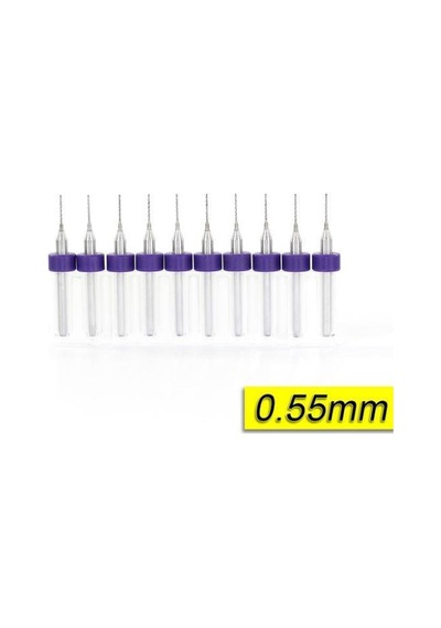 Pcb Mikro Karbür Cnc Matkap Ucu 10Lu Set 0.55Mm Tungsten 18 Shank