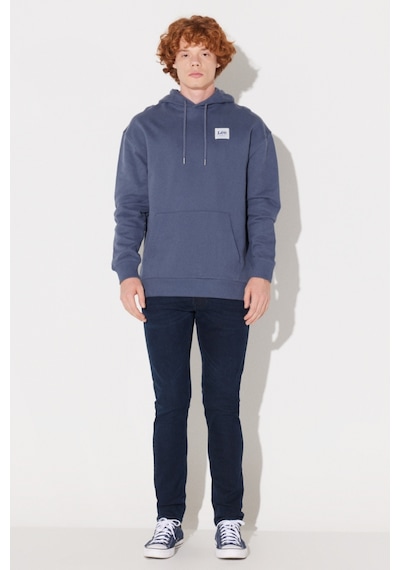 Lee Loose Fit Rahat Kesim Pamuk Kapüşonlu Şardonlu İndigo Sweatshirt LM02RJA66 İndigo