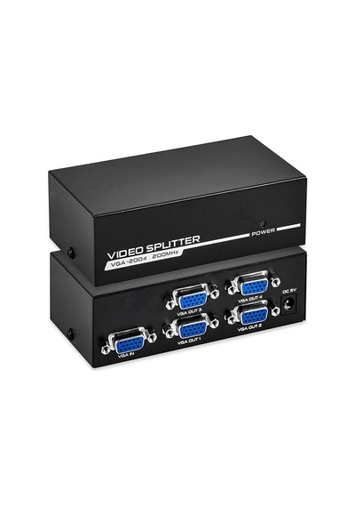 4 Port Vga Splitter 200 Mhz 1 Giriş 4 Çıkış Video Ekran Çoğaltma