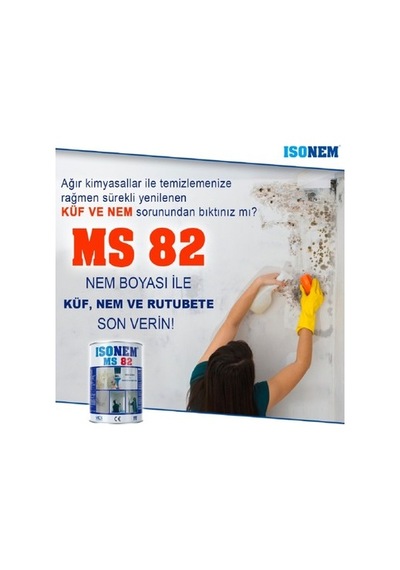 İsonem Ms 82 Nem Ve Rutubet Küf Boyası + Izmir Fırça Epoksi Rulo 10 Cm + 2.5 No Fırça + 3 Cm Açık Bej