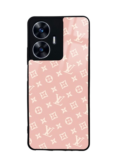 Realme C55 Pink Lv Tasarımlı Glossy Telefon Kılıfı Pembe