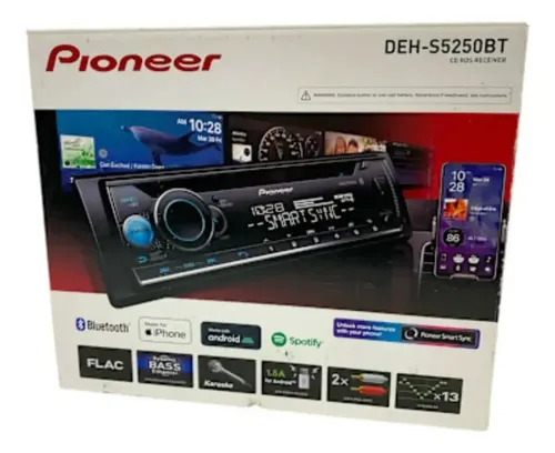 Pioneer Deh-s5250bt Bluetooth Usb Cd Radio Dynamicbass Flac Oto Teyp Front/rear/subwoofer