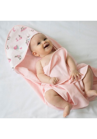 % 100 Pamuk Müslin Kurulanma Örtüsü Bébé Lapin Rose Towel819