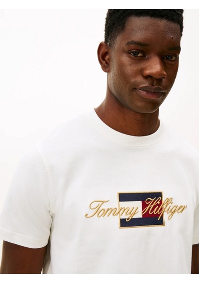 Tommy Hilfiger Mw0mw41500 Icon Gold Erkek Tişört Ekru