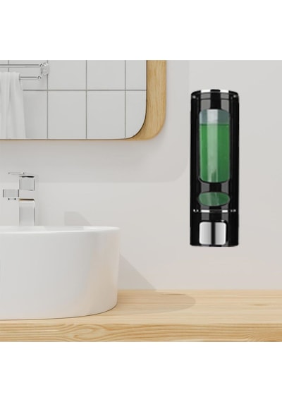 Vıvo 1 Adet Siyah 400 Ml Manuel Şampuan Sıvı Tutucu Banyo, Mutfak, Lavabo, Dezenfektanı Sabunluk V-52 Siyah