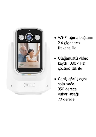 Hd Akıllı Kamera Wi-fi Destekli, Görüntülü Konuşma Destekli , Gece Görüşü, Insan Takibi Cr08