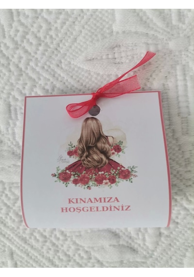 Özel Tasarım Hazır Paketlenmiş Kınamıza Hoşgeldiniz Yazılı Hediyelik Dağıtmalık Kına 100 Adet