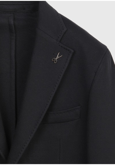 Ramsey Siyah Shirt Shoulder Slim Fit %100 Pamuk Örme Ceket