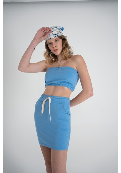 Holly Lolly Straplez Crop Toa Büstiyer Mavi