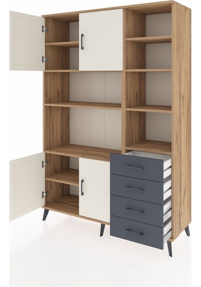 Hyperion Dolap 9 Raflı 4 Çekmeceli 4 Kapaklı 132x44x195 Çam-aytaşı/antrasit Aytası/antrasıt Hyperion Dolap 9 Raflı 4 Çekmeceli 4 Kapaklı 132x44x195 Çam-aytaşı/antrasit Aytası/antrasıt