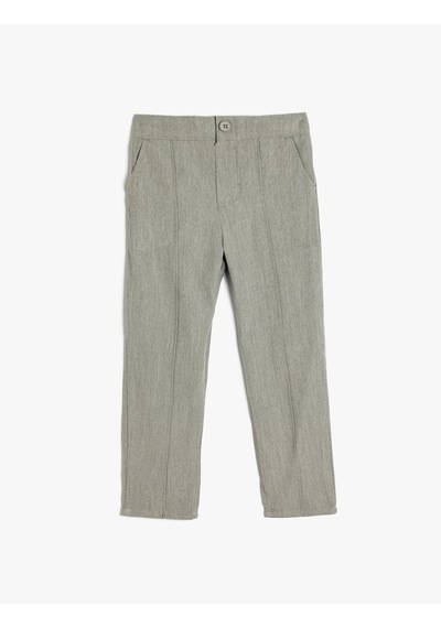 Koton Chino Okul Pantolonu Cep Detaylı Dar Kesim Gri 5wkg40001aw Gri