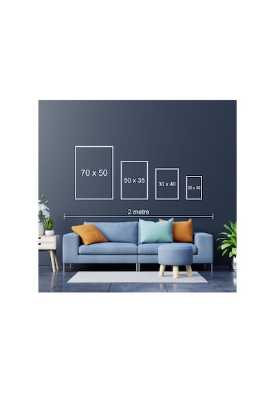 Ahşap Çerçeveli Minimalist 3 Lü Tablo