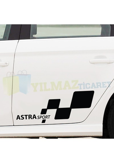 Opel Astra Sport Yan Kapı Altı Oto Sticker Etiket Yapıştırma 2 Ad