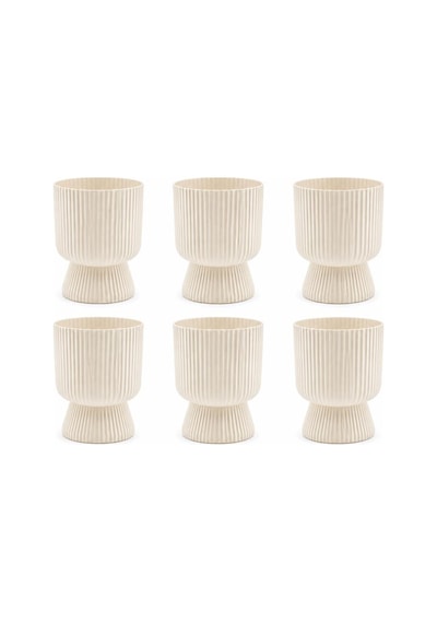 So-ltsa02 Lotus Ayaklı Plastik Vazo Çiçek Saksı 5 Lt No: 2 Kum Beji 6 Adet