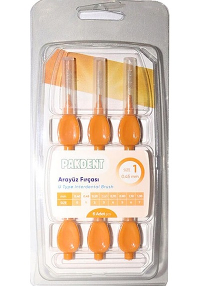 Pakdent Arayüz Fırçası Turuncu 0,45mm 6 Adet