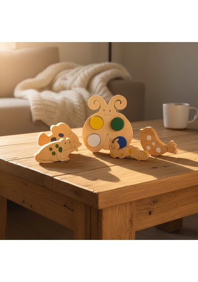 Simdale Wood Uç Uç Lusi Masal Seti + Hikaye Kitabı - Doğal Ahşap Montessori Tak Çıkar Oyuncak 10 Parça