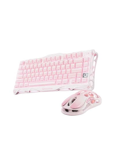 Gravastar Mercury K1+m1 Pro Kablosuz Rgb Işıklı Mekanik Q Gaming Klavye Ve Optik Mouse Seti, Sakura Optik