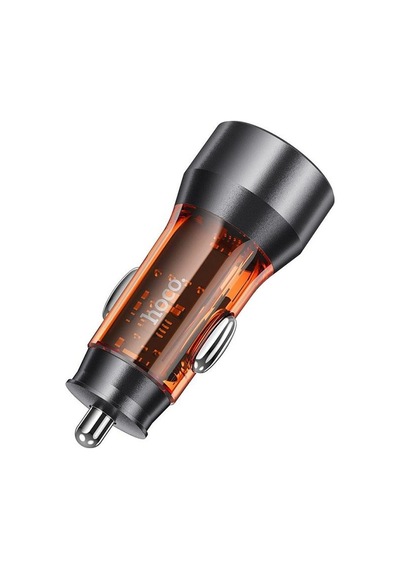 Hoco Nz12a Action Pd43w Usb + Type-c Hızlı Şarj Araç Çakmaklı Şarj Aleti Turuncu
