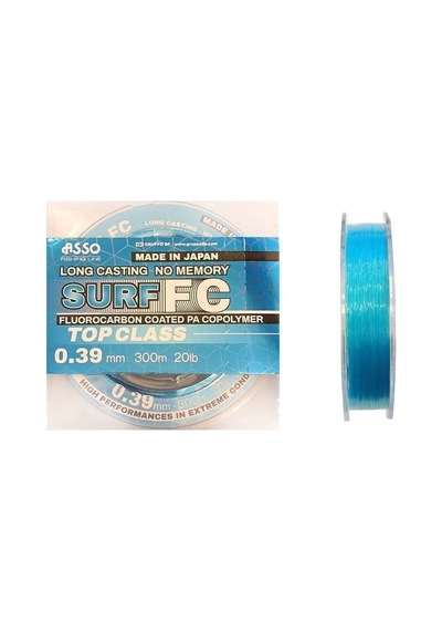 Asso Surf Fc 0.39 Mm 300m Blue Fluorocarbon Kaplı Copolymer Misina 20lbs Çeker