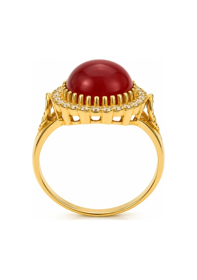 Yazıcılar 14 Ayar Altın Ruby Queen Zarif Yüzük 3,49 Gr 898