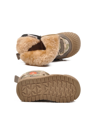 Marcokids Bej İçi Kürklü Soğuğa Dirençli Kaymaz Erkek Çocuk Bot 22664 P Bej