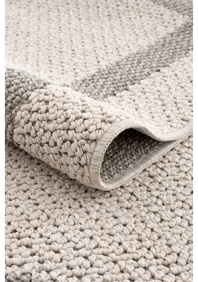 Retro Plain Krem Gri Bordürlü Halı A3234a Krem Gri