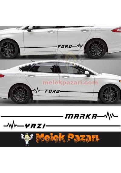 Istediğiniz Yazı Nabız Atışı Araba Yan Şerit Sticker.