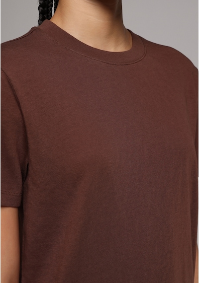 Colins Regular Fit Yuvarlak Yaka Düz Kadın Kahverengi Kısa Kol Tişört Cl1078623 Q1.v2 Brw Kahverengi