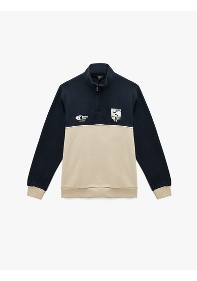 Koton Regular Fit Baskılı Renk Bloklu Şardonlu Yarım Fermuarlı Sweatshirt Lacivert 6wam70121mk Lacivert Koton Regular Fit Baskılı Renk Bloklu Şardonlu Yarım Fermuarlı Sweatshirt Lacivert 6wam70121mk Lacivert