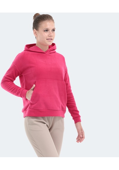 Slazenger SASSA IN Kadın Kapüşonlu Cepli Fuşya Polar