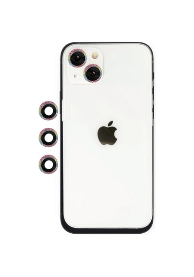 Apple İphone 14 Uyumlu Shine Kamera Lens - Rainbow