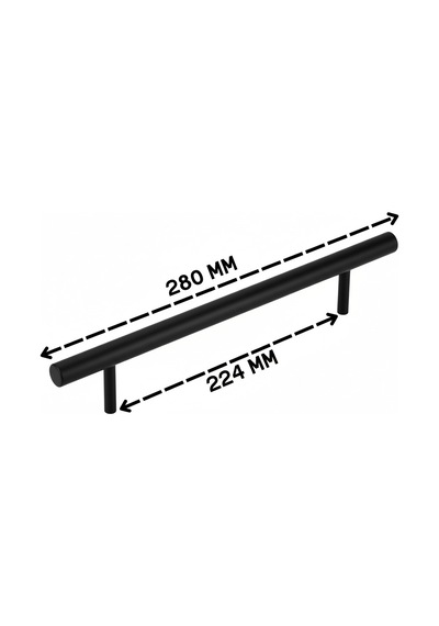 10 Adet Keijo Siyah 224mm Paslanmaz Kulp Mobilya, Dolap Kulbu, Kulp Modeli Mat Siyah