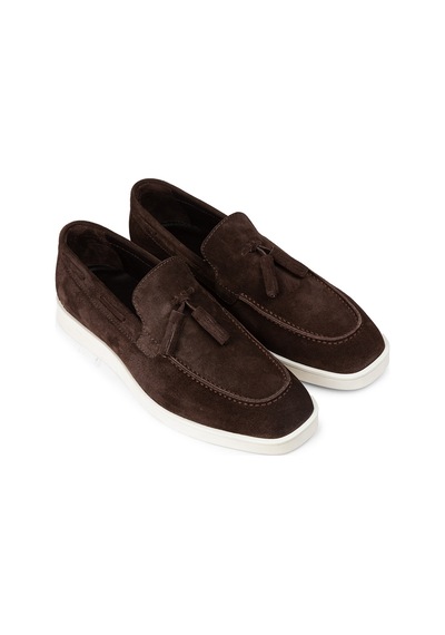 Deery Erkek Hakiki Süet Kahverengi Loafer Ayakkabı - 01994mkhvc02 Kahverengi