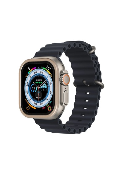 Newface Apple Uyumlu Watch Ultra 49mm Alüminyum Kasa Cam Ekran Koruyucu Semeglbl - 20 - Gold