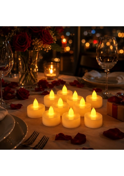 264 Adet Yüksek Kalite Gün Işığı Led Işıklı Mum Gün Işığı Led Mum Pilli Sarı Işıklı Tea Light Mum