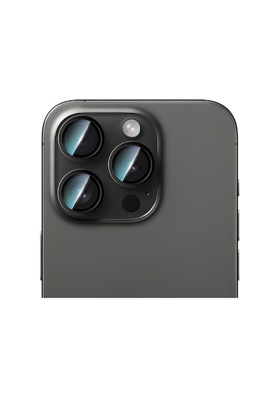 Apple Uyumlu   iPhone 16 Pro Caseworld Alloy Serisi Oleofobik Anti Reflective Kamera Lens Koruyucu Siyah