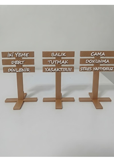 3 Adet Dekoratif Akvaryum İçin Mizahi Uyarı Tabelaları Seti