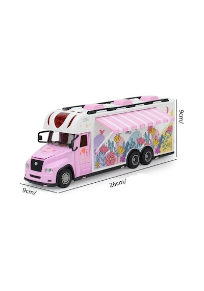Uzaktan Kumandalı 3d Disko Işıklı 40 Parça Aksesuarlı Pembe Karavan Full Fonksiyon Oyuncak 38 Cm. Pembe