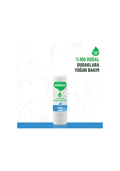 Siveno %100 Doğal Dudak Koruyucu Yoğun Etki Bitkisel Lip Balm Krem Nemlendirici Parlatıcı Onarıcı 6 G