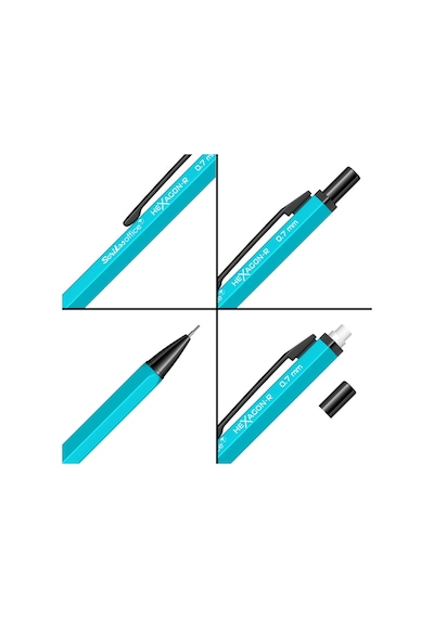 Scrikss Office Hexagonr Mekanik Kurşun Kalem Turkuaz 0.7 Mm