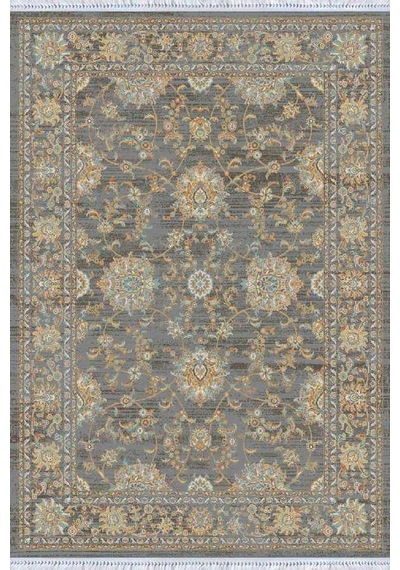 Gri Modern Dokuma Pamuk Tabanlı Kaymaz Kilim Klm015n11