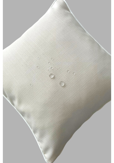 Kırlent Kılıfı 45x45 3'lü Set Marin Nakışlı Balık Desen Su İtici Outdoor Keten Tekne Bahçe Krem