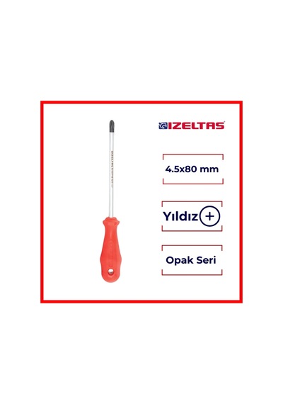 İzeltaş Yıldız Uçlu Tornavida, 4.5x80 Mm, Opak Seri, Güvenli Ve Hassas